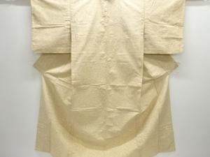 枝葉模様織り出し手織り紬単衣着物